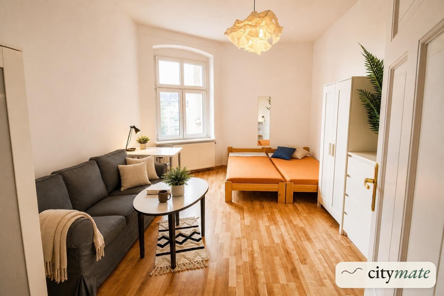 Room of 25 m2 in a flat with a kitchenette