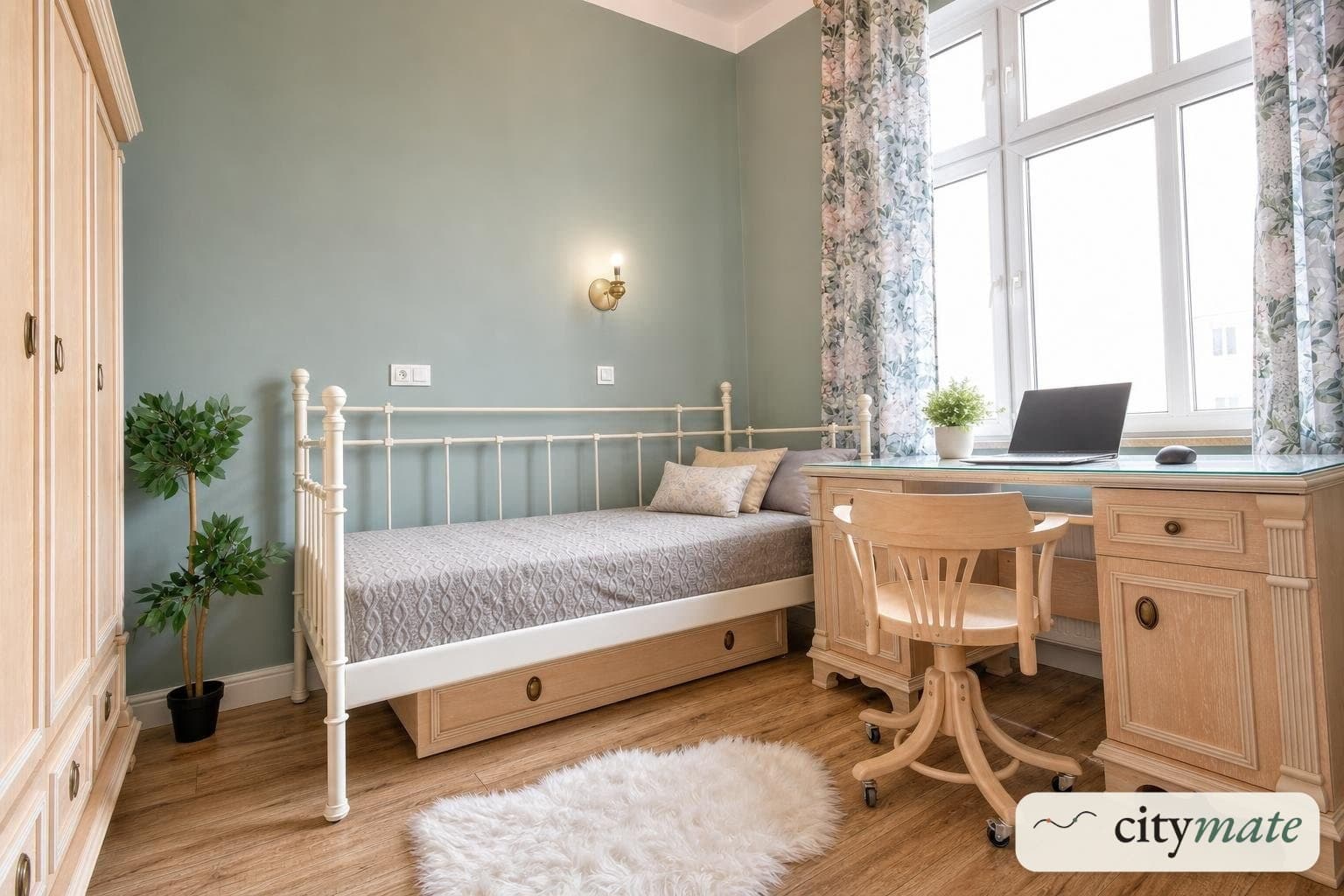 Classic room with a desk for work and study